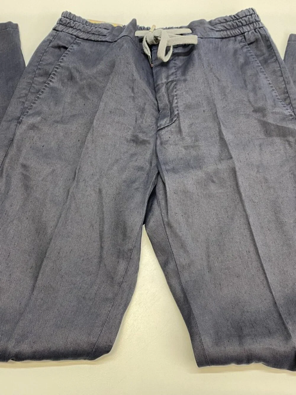 Marco Pescarolo Mens Pant Navy Blue Size 40 Caracciolo Slim Fit Linen Trousers